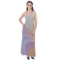 Gradient purple, orange Sleeveless Velour Maxi Dress