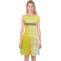 Gradient Green Yellow Capsleeve Midi Dress by ConteMonfrey