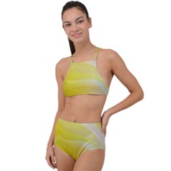 Gradient Green Yellow High Waist Tankini Set by ConteMonfrey