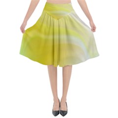 Gradient Green Yellow Flared Midi Skirt by ConteMonfrey