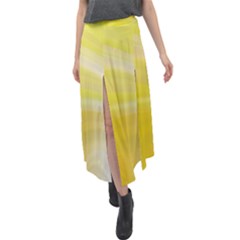 Gradient Green Yellow Velour Split Maxi Skirt by ConteMonfrey