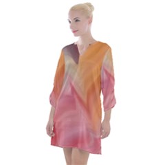 Gradient Orange, Purple, Pink Open Neck Shift Dress by ConteMonfrey