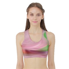 Gradient Pink Green Orange Sports Bra With Border by ConteMonfrey