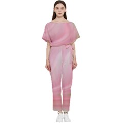 Gradient Pink Green Orange Batwing Lightweight Chiffon Jumpsuit