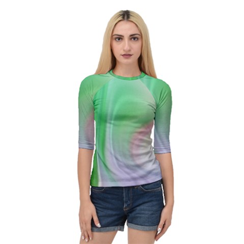 Gradient Green Blue Quarter Sleeve Raglan Tee by ConteMonfrey