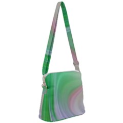 Gradient Green Blue Zipper Messenger Bag by ConteMonfrey