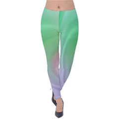 Gradient Green Blue Velvet Leggings by ConteMonfrey