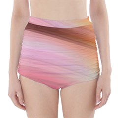 Gradient Brown, Green, Pink, Orange High-waisted Bikini Bottoms