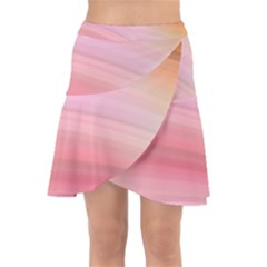 Gradient Brown, Green, Pink, Orange Wrap Front Skirt