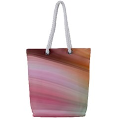 Gradient brown, green, pink, orange Full Print Rope Handle Tote (Small)