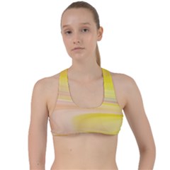 Gradient Orange, Red Criss Cross Racerback Sports Bra by ConteMonfrey