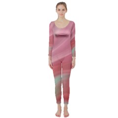 Gradient pink green Long Sleeve Catsuit