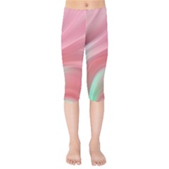 Gradient pink green Kids  Capri Leggings 