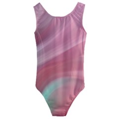 Gradient pink green Kids  Cut-Out Back One Piece Swimsuit