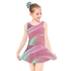 Gradient pink green Kids  Skater Dress Swimsuit