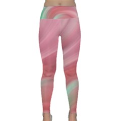 Gradient pink green Lightweight Velour Classic Yoga Leggings