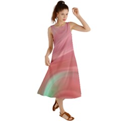 Gradient Pink Green Summer Maxi Dress by ConteMonfrey