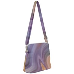 Gradient Purple Orange Zipper Messenger Bag by ConteMonfrey