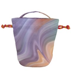 Gradient Purple Orange Drawstring Bucket Bag by ConteMonfrey
