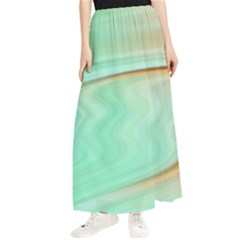 Gradient green orange Maxi Chiffon Skirt