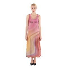 Gradient Pink Yellow Sleeveless Maxi Dress by ConteMonfrey