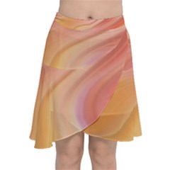 Gradient Pink Yellow Chiffon Wrap Front Skirt by ConteMonfrey