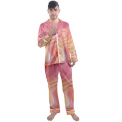 Gradient Pink Yellow Men s Long Sleeve Satin Pajamas Set by ConteMonfrey