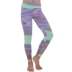 Gradient Blue Green Kids  Lightweight Velour Classic Yoga Leggings by ConteMonfrey