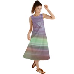 Gradient Blue Green Summer Maxi Dress by ConteMonfrey