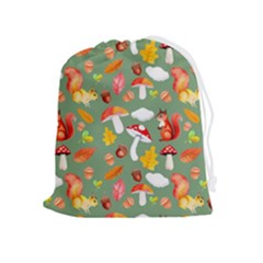 Autumn Seamless Background Leaves Wallpaper Texture Drawstring Pouch (xl) by Wegoenart