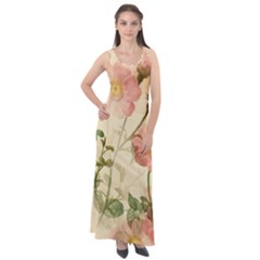 Flowers Petals Stem Bouquet Flora Floral Bloom Sleeveless Velour Maxi Dress by Wegoenart