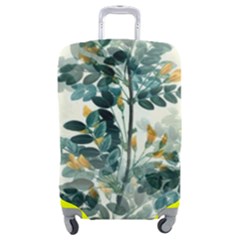 Vintage Retro Flowers Leaves Foliage Plants Luggage Cover (medium) by Wegoenart