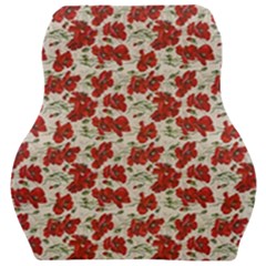 Flowers Poppies Red Car Seat Velour Cushion  by Wegoenart