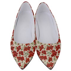 Flowers Poppies Red Women s Low Heels