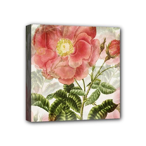 Flowers Vintage Background Retro Floral Stem Mini Canvas 4  X 4  (stretched) by Wegoenart