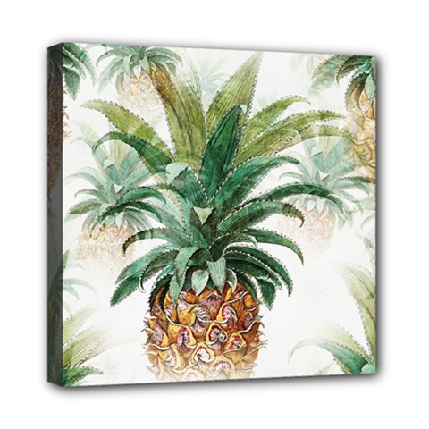 Pineapple Pattern Background Seamless Vintage Mini Canvas 8  x 8  (Stretched)