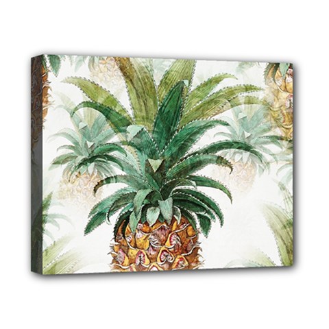 Pineapple Pattern Background Seamless Vintage Canvas 10  x 8  (Stretched)