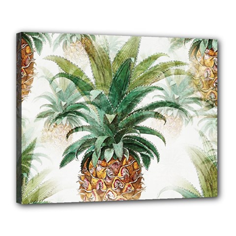 Pineapple Pattern Background Seamless Vintage Canvas 20  x 16  (Stretched)