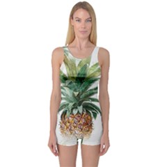 Pineapple Pattern Background Seamless Vintage One Piece Boyleg Swimsuit