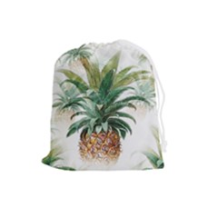 Pineapple Pattern Background Seamless Vintage Drawstring Pouch (Large)