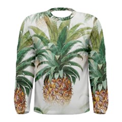 Pineapple Pattern Background Seamless Vintage Men s Long Sleeve Tee