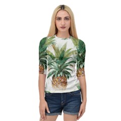 Pineapple Pattern Background Seamless Vintage Quarter Sleeve Raglan Tee