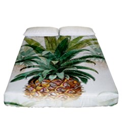 Pineapple Pattern Background Seamless Vintage Fitted Sheet (California King Size)