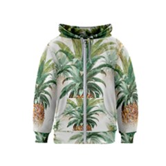 Pineapple Pattern Background Seamless Vintage Kids  Zipper Hoodie