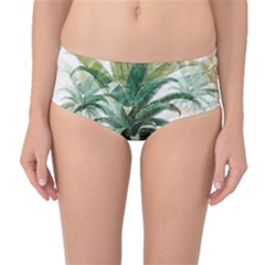 Pineapple Pattern Background Seamless Vintage Mid-Waist Bikini Bottoms