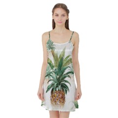 Pineapple Pattern Background Seamless Vintage Satin Night Slip