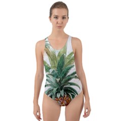 Pineapple Pattern Background Seamless Vintage Cut-Out Back One Piece Swimsuit