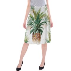 Pineapple Pattern Background Seamless Vintage Midi Beach Skirt