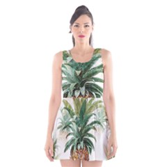 Pineapple Pattern Background Seamless Vintage Scoop Neck Skater Dress