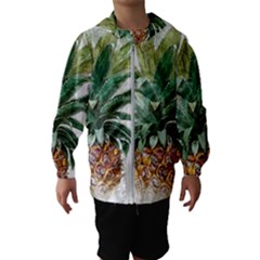 Pineapple Pattern Background Seamless Vintage Kids  Hooded Windbreaker